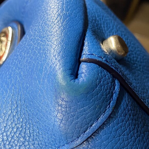 Coach Edie 31 36465 Blue Pebble Leather Embossed Horse & Carriage Shoulder Bag - Picture 10 of 16